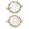 Rack Plating Brass Micro Pave Colorful Cubic Zirconia Connector Charms CU-CBA01AA-22G-1