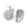 Brass with Cubic Zirconia Stud Earrings EJEW-Q799-02A-P-2
