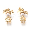 Brass Micro Pave Clear Cubic Zirconia Pendants ZIRC-CJ0001-08-2