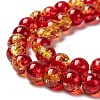 Spray Painted Crackle Glass Beads Strands CCG-Q002-8mm-10-3