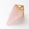Natural Rose Quartz Point Pendulum Pendants G-E301-06G-2