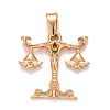 Ion Plating(IP) 304 Stainless Steel Pendants STAS-D165-14G-09-1