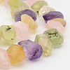 Natural Prehnite & Rose Quartz & Amethyst & Citrine Nuggets Beads Strands G-P082-13-1