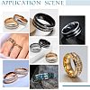 Unicraftale 16Pcs 8 Size 201 Stainless Steel Double Groove Band Ring for Men Women RJEW-UN0002-35G-7