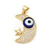 Rack Plating Brass Micro Pave Clear Cubic Zirconia Pendants LAMP-A153-01G-07-1