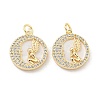Brass Micro Pave Clear Cubic Zirconia Pendants KK-L211-018G-01-1