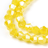 Opaque Solid Color Electroplate Glass Beads Strands EGLA-A039-P2mm-A05-2