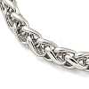 304 Stainless Steel Wheat Chain Bracelets for Women BJEW-G707-01P-2