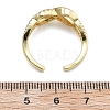 Rack Plating Brass Micro Pave Cubic Zirconia Cuff Finger Rings for Women RJEW-M028-43G-3