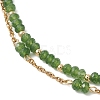 Adjustable Natural Malaysia Jade & 304 Stainless Steel Multi-strand Bracelets BJEW-JB13035-02-2