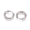 Tarnish Resistant 304 Stainless Steel Huggie Hoop Earrings EJEW-G272-02-10mm-P-2