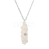 Natural Mixed Gemstone Faceted Bullet Shape Copper Wire Star Wrapped Pendant Necklaces NJEW-JN05024-02-4