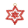Glass Seed Beads Pendants PALLOY-MZ01457-03-1