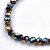 Faceted Round Electroplate Glass Beads Stretch Bracelets BJEW-T016-04B-3