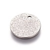 Non-Tarnish 304 Stainless Steel Textured Pendants X-STAS-I098-01-12mm-P-2
