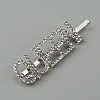 Word QUEEN Alloy Rhinestone Hair Bobby Pins FIND-WH0152-34G-S-1