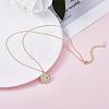 925 Sterling Silver 12 Constellation Necklace Gold Horoscope Zodiac Sign Necklace Round Astrology Pendant Necklace with Zircons Birthday Jewelry Gift for Women Men JN1089K-3