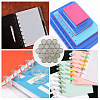 50Pcs Flat Round Glitter Powder Transparent Acrylic Loose Leaf Ring Round Binder Discs DIY-CP0012-15-4