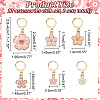 12Pcs 6 Style Alloy Enamel Sakura & Peach & Plum Blossom Charm Locking Stitch Markers HJEW-PH01645-2