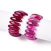 Oval Natural Agate Beaded Stretch Bracelets for Women Men G-Q601-23F-4