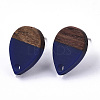 Resin & Walnut Wood Stud Earring Findings MAK-N032-002A-B02-2