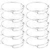 10Pcs 304 Stainless Steel Expandable Bangle for Girl Women BJEW-DC0001-03-1