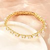 Brass Pave Clear Cubic Zirconia Tennis Bracelets for Women KK-CBA68DA-08G-3