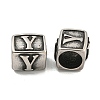 316 Surgical Stainless Steel with Rhinestone Large Hole Cube Beads STAS-Q326-08AS-01-2
