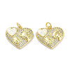 Brass Micro Pave Clear Cubic Zirconia Pendants KK-L213-016G-1