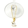 Alloy Enamel Rabbit Cup Pendant Decorations HJEW-JM01753-03-3