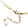 Shell Pearl Bead & Glass Seed Beads Beaded Necklaces for Women NJEW-MZ00073-01-5