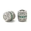 Brass Micro Pave Cubic Zirconia European Beads KK-P297-05P-2