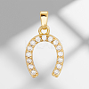 10Pcs Brass Micro Pave Cubic Zirconia Pendants KK-BBC0019-39-7