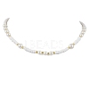 Shell Pearl Bead & Glass Seed Beads Beaded Necklaces for Women NJEW-MZ00073-01-2