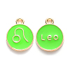 Alloy Enamel Pendants X-ENAM-S124-01B-06G-1