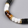 Column Natural Tiger Eyes & Kambaba Jasper & White Shell Beaded Necklaces for Women NJEW-T017-01G-3