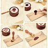 Brass Wax Seal Stamps with Rosewood Handle AJEW-WH0412-0156-3