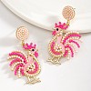 Alloy Enamel Dangle Stud Earrings FS-WG6CE38-09-1