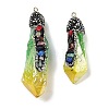 Electroplated Raw Rough Natural Quartz Crystal Big Pendants G-B077-04A-03-1