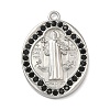 304 Stainless Steel & Rhinestone Pendants STAS-G371-09D-02P-1