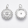 Brass Micro Pave Cubic Zirconia Pendants KK-R130-005P-NF-2