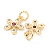 Rack Plating Brass Micro Pave Clear Cubic Zirconia Charms KK-F089-07G-2
