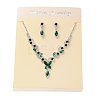 Horse Eye Alloy Rhinestone Necklaces & Stud Earring Sets for Women SJEW-U001-01P-06-2