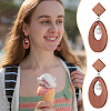 30Pcs Camel Natural Wood Stud Earrings EJEW-UN0002-33B-6