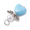 Acrylic & ABS Plastic Imitation Pearl Angel Pendants PALLOY-JF04466-02-5
