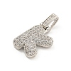 Brass Micro Pave Clear Cubic Zirconia Pendants KK-B099-01P-K-2