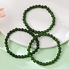 Natural TaiWan Jade Bead Stretch Bracelets BJEW-K212-A-019-1