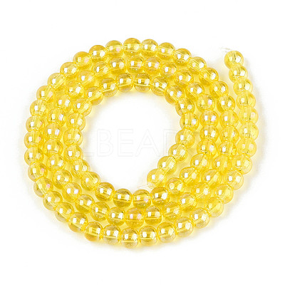 Electroplate Transparent Glass Beads Strands GLAA-T032-T4mm-AB12-A-1