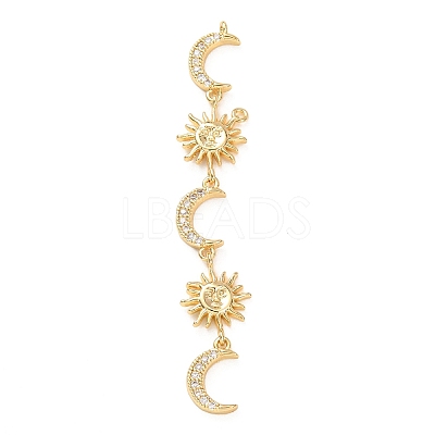 Tassel Brass Micro Pave Clear Cubic Zirconia Big Pendants KK-L271-01G-14-1