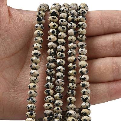 Natural Dalmatian Bead Strands G-D344-A26-1